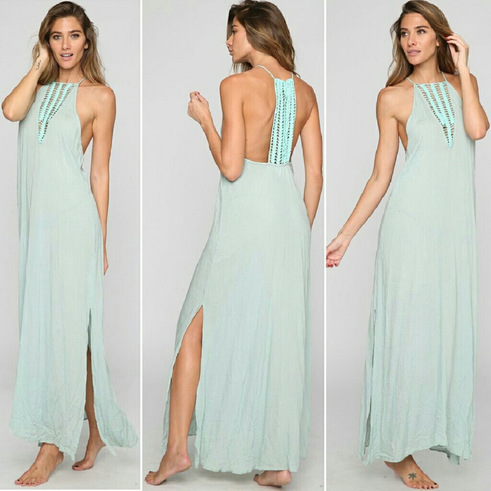 New but washed  acacia tidepool makawao crochet maxi dress S